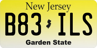 NJ license plate B83ILS