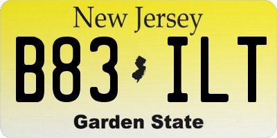 NJ license plate B83ILT