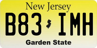 NJ license plate B83IMH