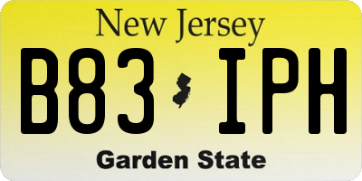 NJ license plate B83IPH