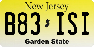 NJ license plate B83ISI