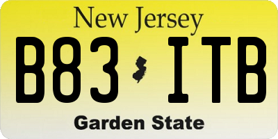 NJ license plate B83ITB