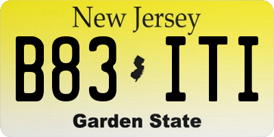 NJ license plate B83ITI