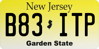 NJ license plate B83ITP