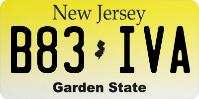 NJ license plate B83IVA
