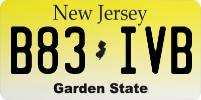 NJ license plate B83IVB