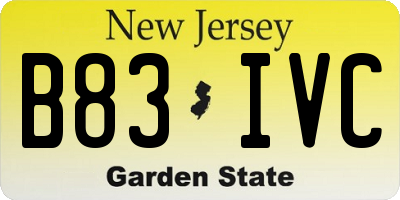 NJ license plate B83IVC