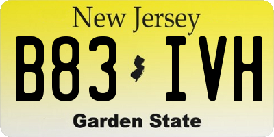 NJ license plate B83IVH