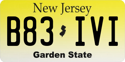 NJ license plate B83IVI