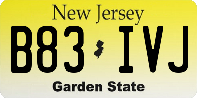 NJ license plate B83IVJ