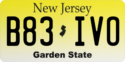 NJ license plate B83IVO
