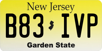 NJ license plate B83IVP
