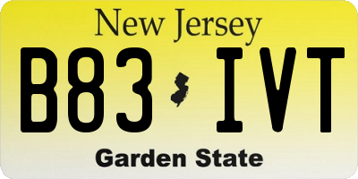 NJ license plate B83IVT