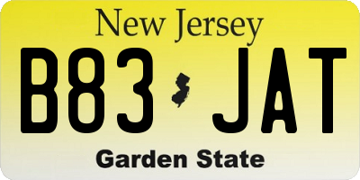NJ license plate B83JAT