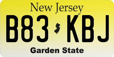 NJ license plate B83KBJ