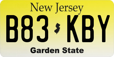 NJ license plate B83KBY