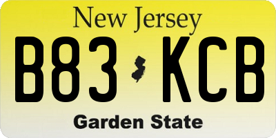 NJ license plate B83KCB