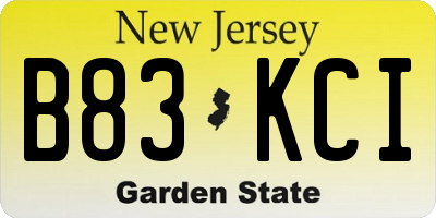 NJ license plate B83KCI