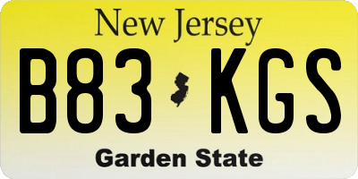NJ license plate B83KGS