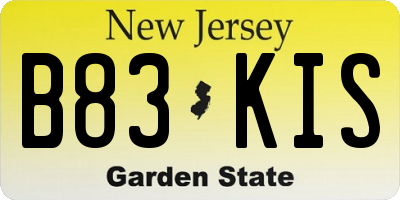 NJ license plate B83KIS