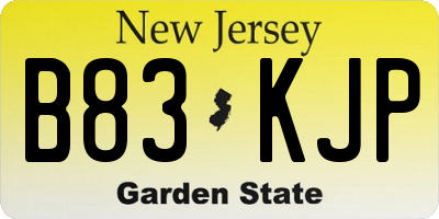 NJ license plate B83KJP