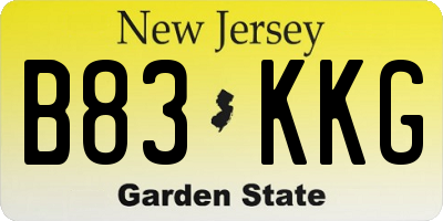 NJ license plate B83KKG