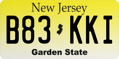 NJ license plate B83KKI