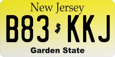 NJ license plate B83KKJ