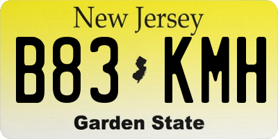 NJ license plate B83KMH