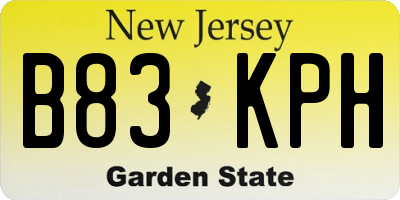 NJ license plate B83KPH