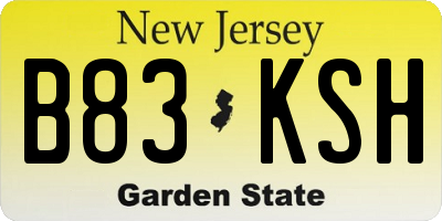 NJ license plate B83KSH