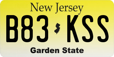 NJ license plate B83KSS