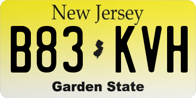 NJ license plate B83KVH