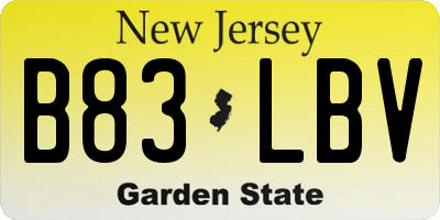 NJ license plate B83LBV