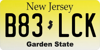 NJ license plate B83LCK