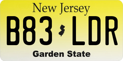 NJ license plate B83LDR