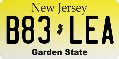 NJ license plate B83LEA