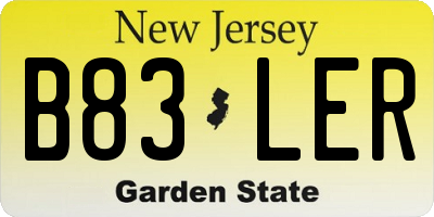 NJ license plate B83LER