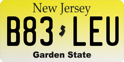 NJ license plate B83LEU