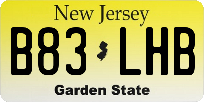 NJ license plate B83LHB
