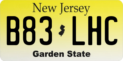 NJ license plate B83LHC