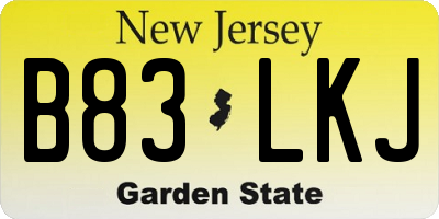 NJ license plate B83LKJ