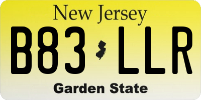 NJ license plate B83LLR