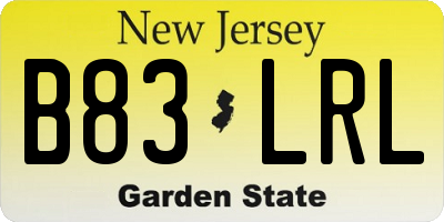NJ license plate B83LRL