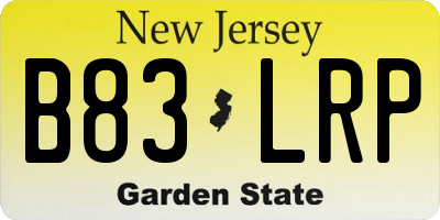 NJ license plate B83LRP