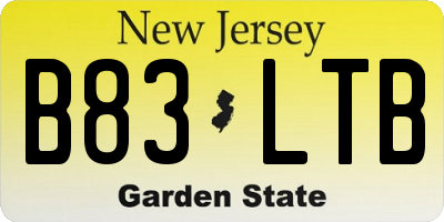 NJ license plate B83LTB