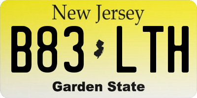 NJ license plate B83LTH
