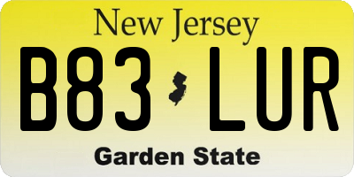 NJ license plate B83LUR
