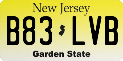 NJ license plate B83LVB