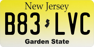NJ license plate B83LVC